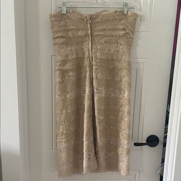 BCBGMaxAzria Strapless Tan Lace Dress - Picture 6 of 6